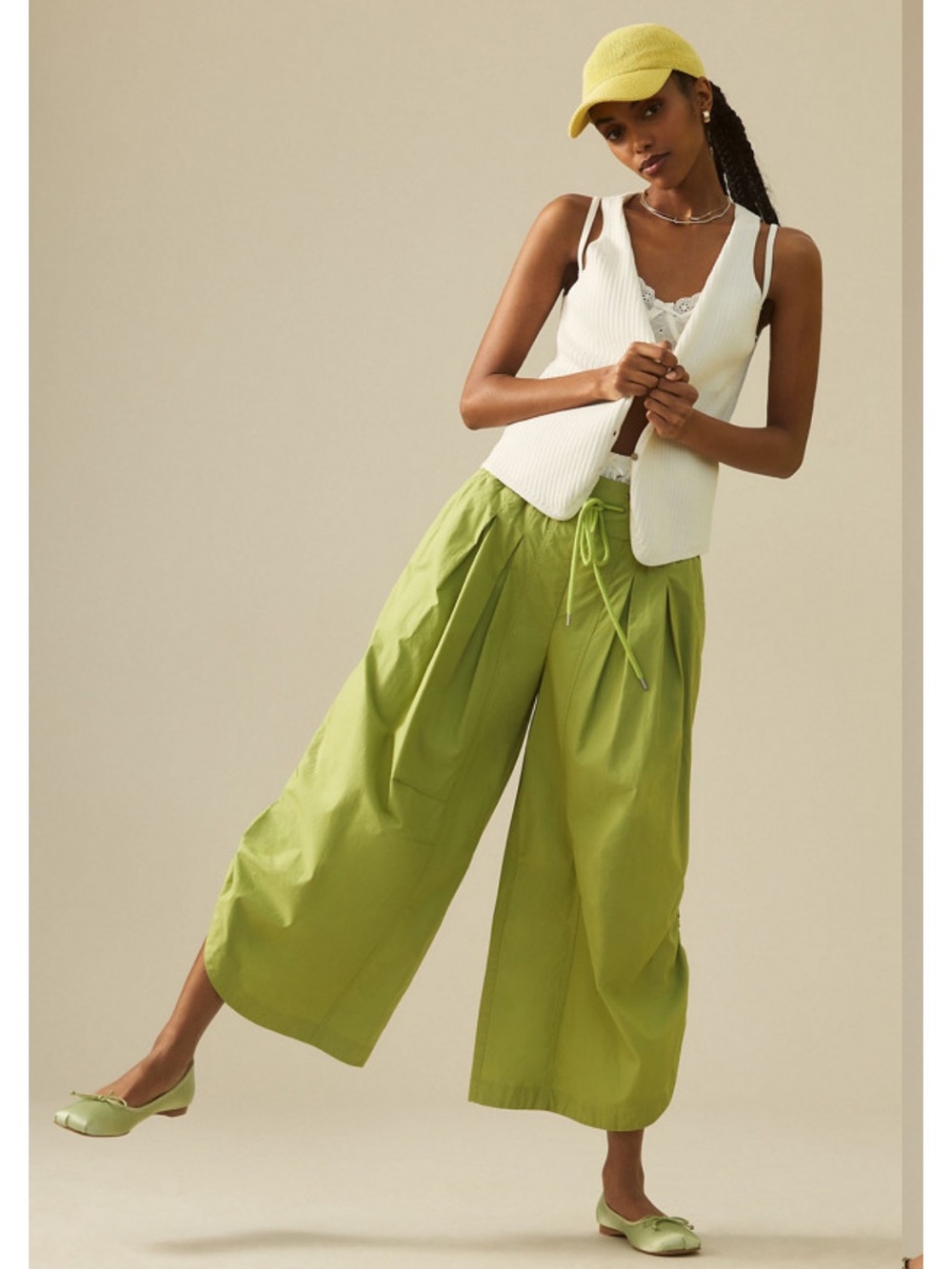 Anthropologie Ruched Poplin Parachute Pants